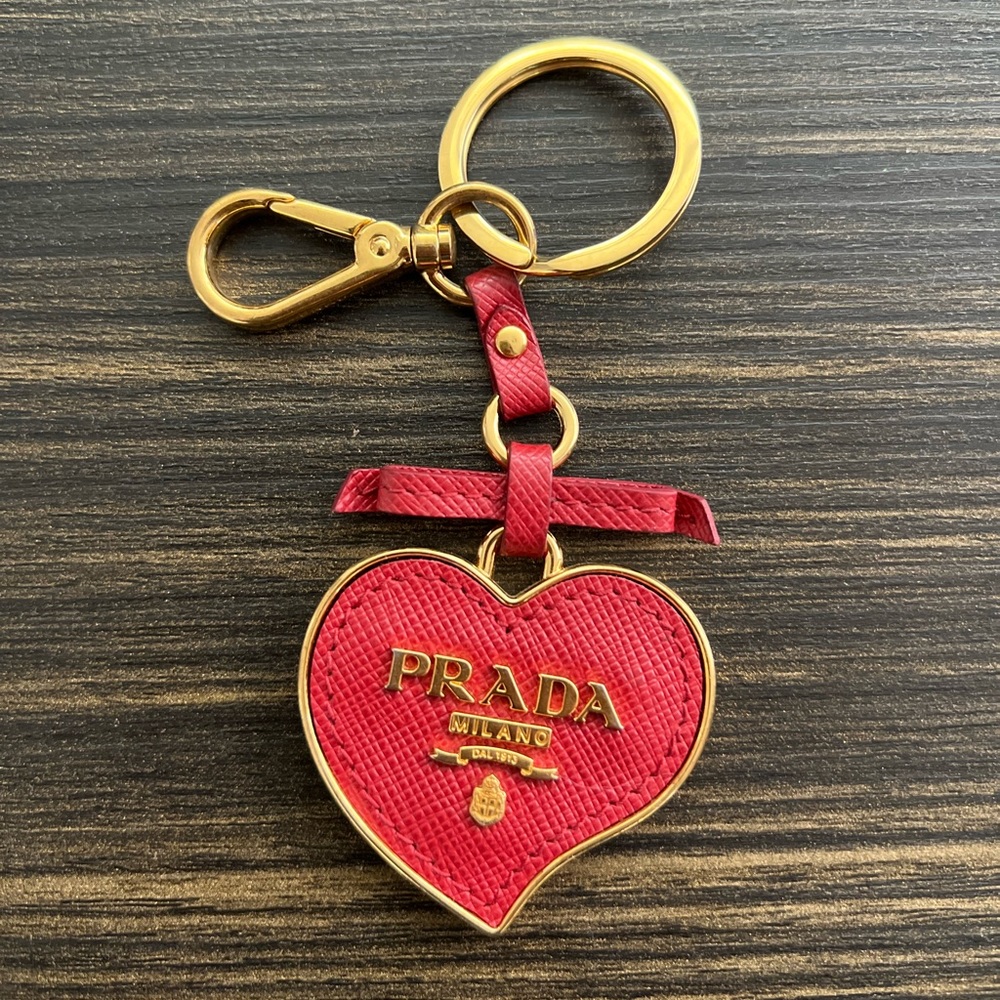 Prada heart bag charm/key chain